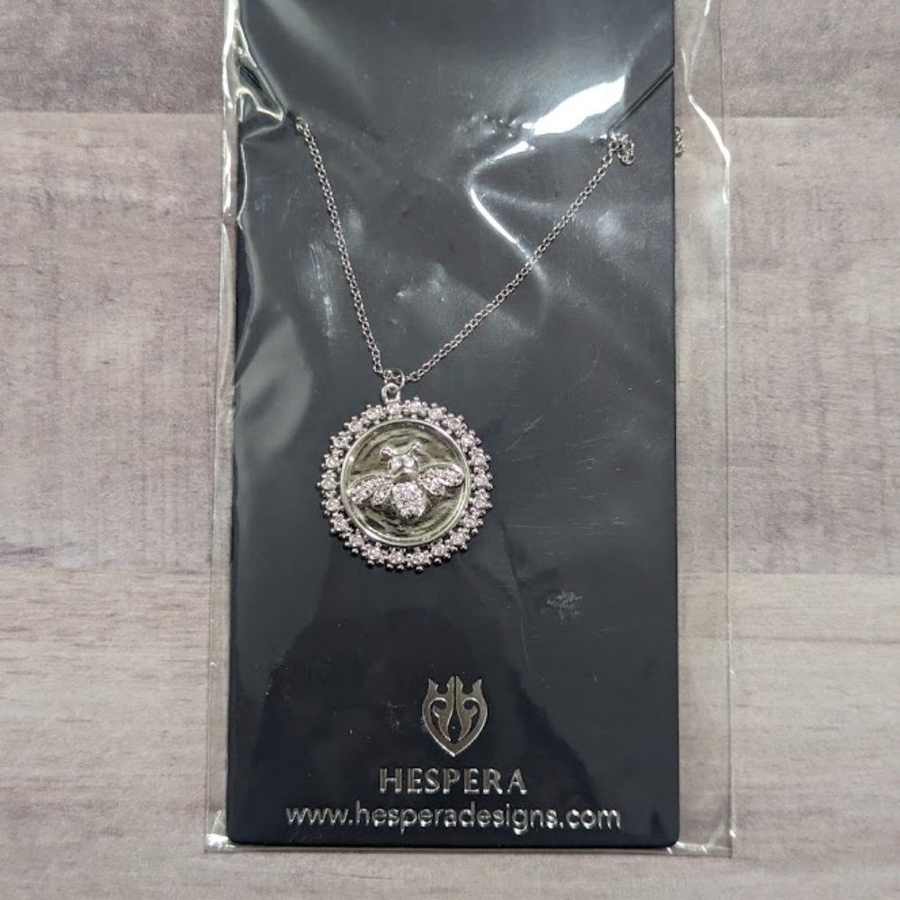 Hespera Bee Silver Necklace, NWT, Brand New, Never Opened Designer Jewelry
